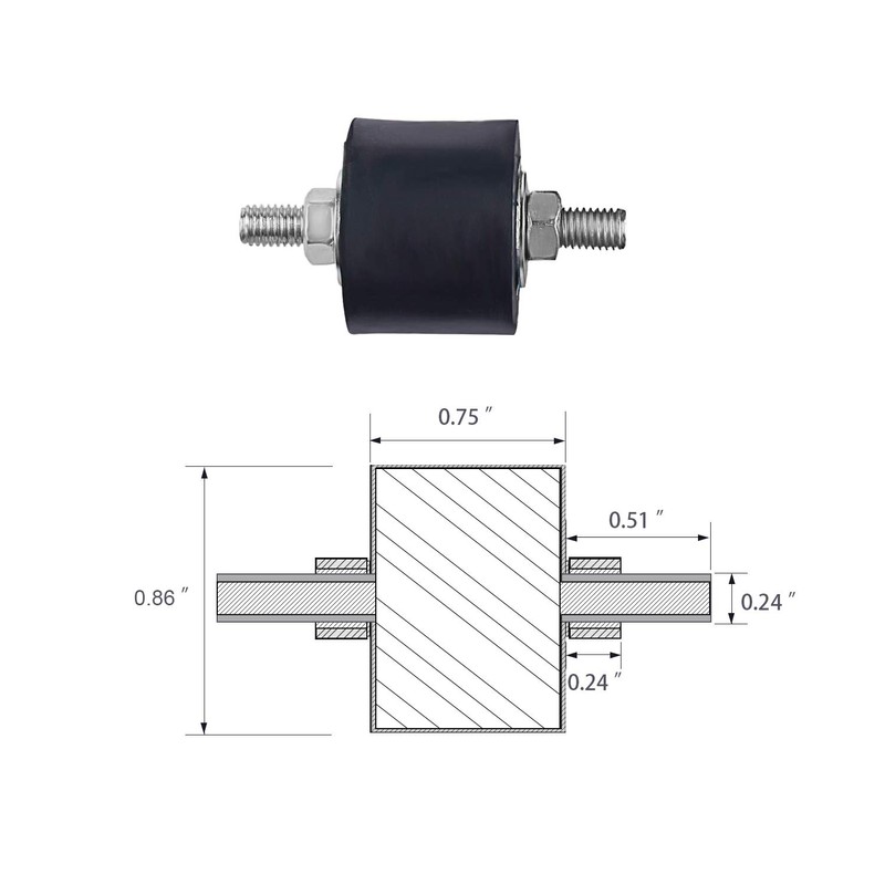 L Continue 4 Pack 5/16"-18 NC Garage Door Opener Vibration