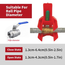 HiLKCO Adjustable Ball Valve Lockout Device - Universal Fit for 0.5"-2.5" Pipe Diameters (Industrial/Outdoor)