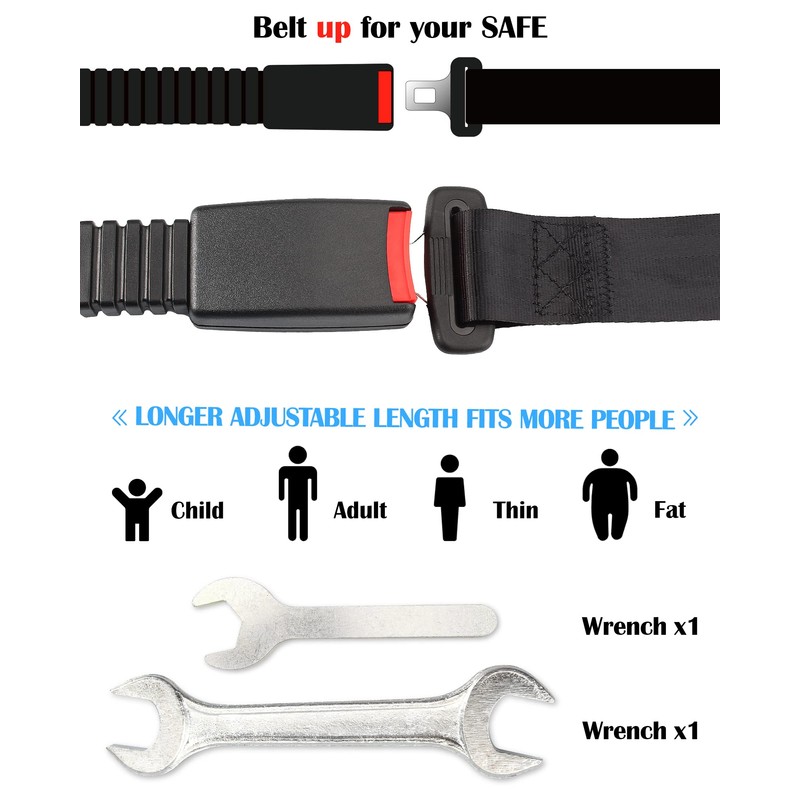 Dewkake Golf Cart Seat Belts Kit, 2pcs Universal Retractable Front