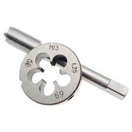 M13 x 1.25 Tap and Die Set Right Hand RH M13 x 1.25 Metric Die Tap Machine, M13x1.25 Tap Set Die Threading Milling Tool Machine M13x1.25 Thread Tap and Round Die