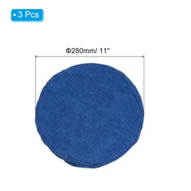 PATIKIL Round Bar Stool Cover, 3 Pack Elastic Bar Stool Cover Washable Seat Cushion for Diameter 12"-14" Chair, Dark Blue