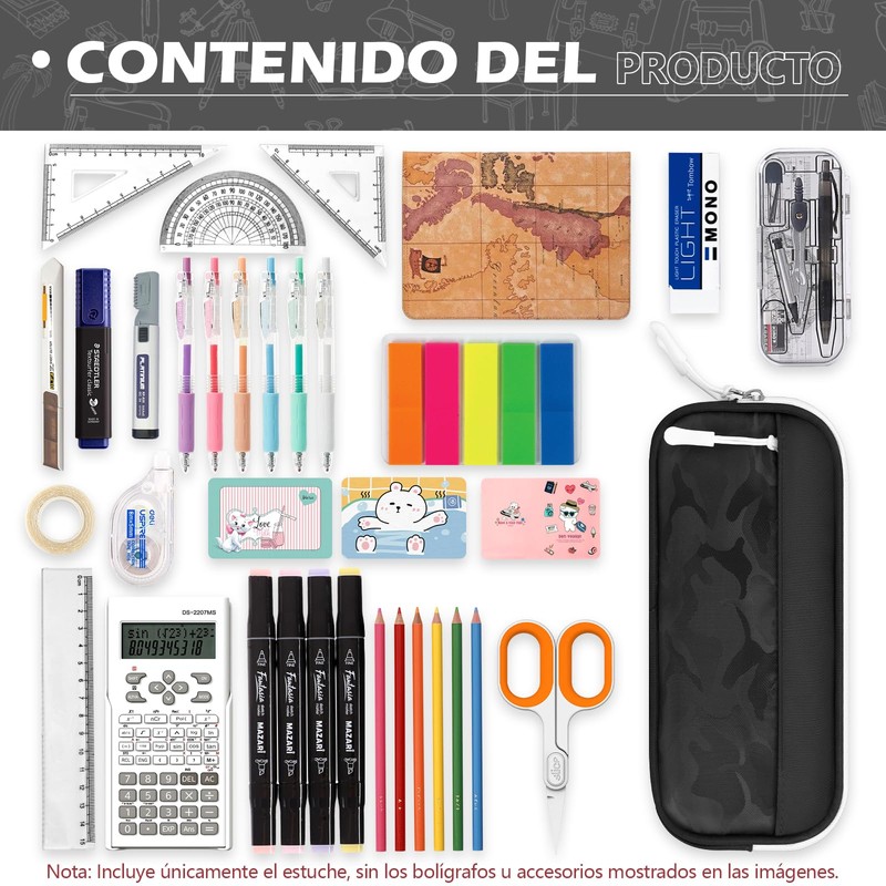 KTMOUW Estuche para Lapices Gran Capacidad con 3 Compartimentos con