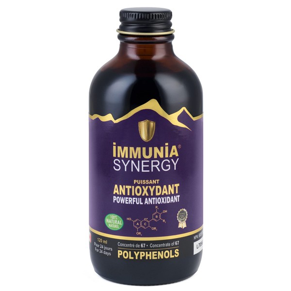 Immunia SYNERGY - Elderberry Supplement for Immune System Support - Powerful Natural Antioxidant. POLYPHENOLS: Anthocyanins, Quercetins. Elderberries from Canada.