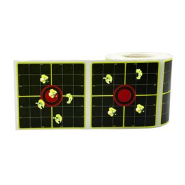 3”X250 bulleyes Paper Stickers with Precision Scales, Dark Grid Bottom line Calibration and Shooting Practice Color Impact Target