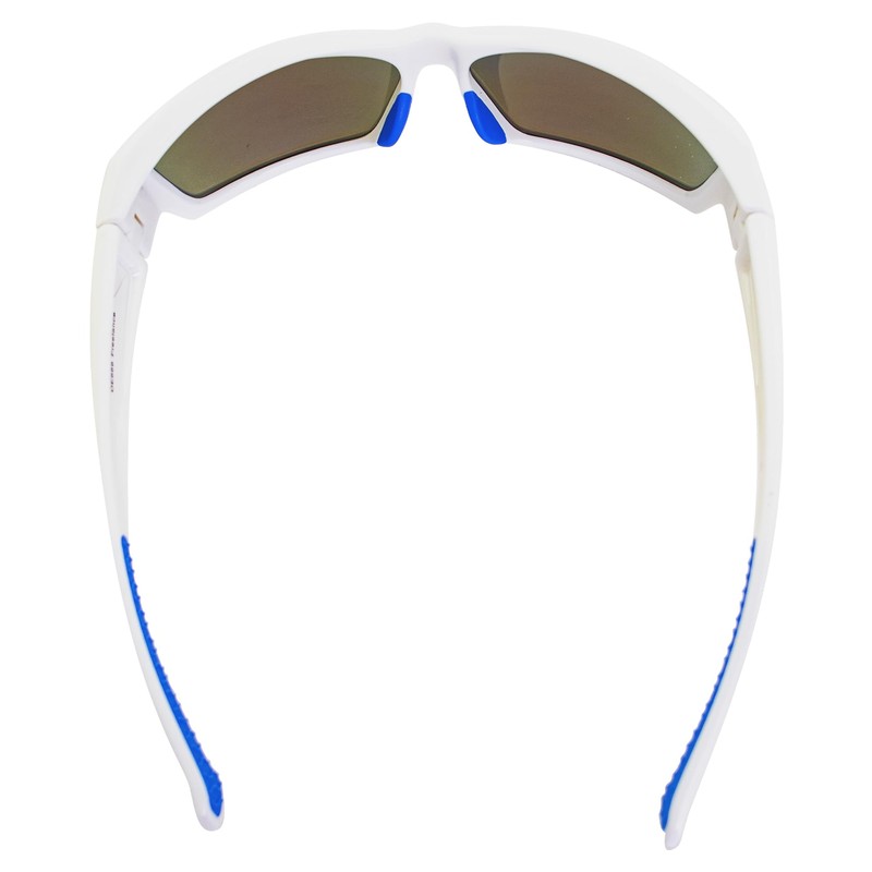 OPTIC EDGE Freelance Sunglasses, Shiny White Frame with Ice Blue