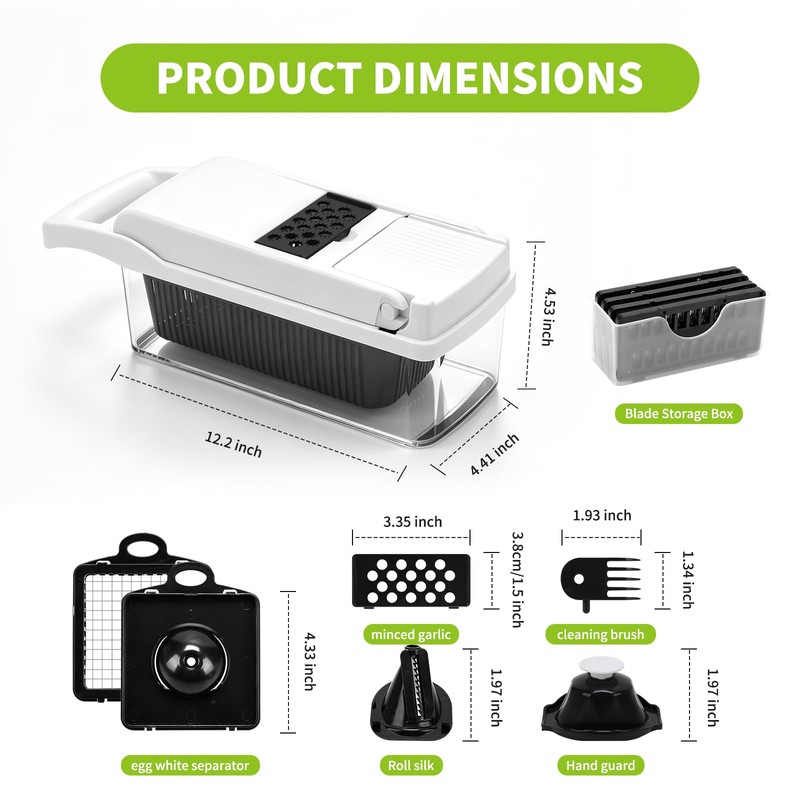 Potato Shredder for Hash Browns, 22-Piece Veggie Cutter with 14