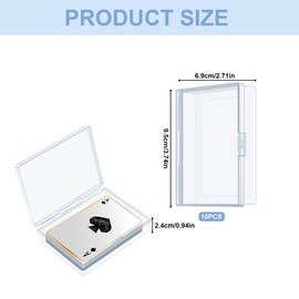 Wekuw Pack of 10 Playing Cards Box, Transparent Plastic Playing Card Case with Lid, Collecting Card Case, Card Storage Organiser, for Small Bank Cards, Beads, Cards (9.5 x 6.9 x 2.4 cm)