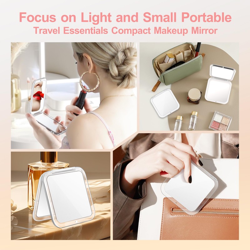 MIYADIVA Compact Mirror, 30X Magnifying Mirror, Pocket Mirror for Purse,