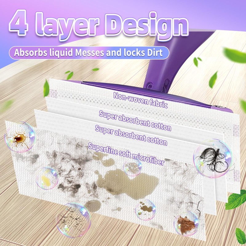40 Count Mopping Pad for Wet Jet Mop Disposable Wetjet