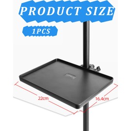 QLEUIFT 1 x Microphone Stand, Music Stand, Shelf, Music Stand, Microphone Stand, Tablet, Holder, Microphone, Holder for Sound Card Compartment, 22 x 16.4 cm