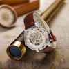 Gute Men's Watch, Mechanical Skeleton Hand-Wind Steampunk Bling Watch for
