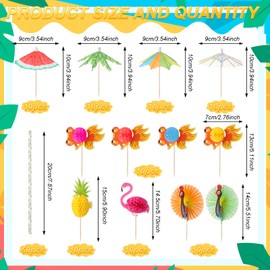 saerryor 130 Pcs Cocktail Accessories for Drinks, Cocktail Party Decorations Colourful Paper Drinks Umbrellas Straws Fruit Sticks Summer Party Accessories Beach Party Festival