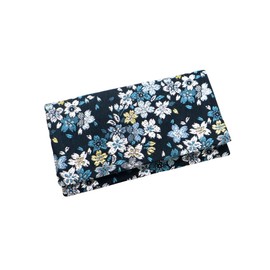Japanese Pattern Gold Brocade Nishijin Woven Prayer Beads Bag for Men and Women, Funeral, Funeral, Vigorous Mala Case, Magnet, Magnetic Button (Cherry Blossoms, Navy Blue)