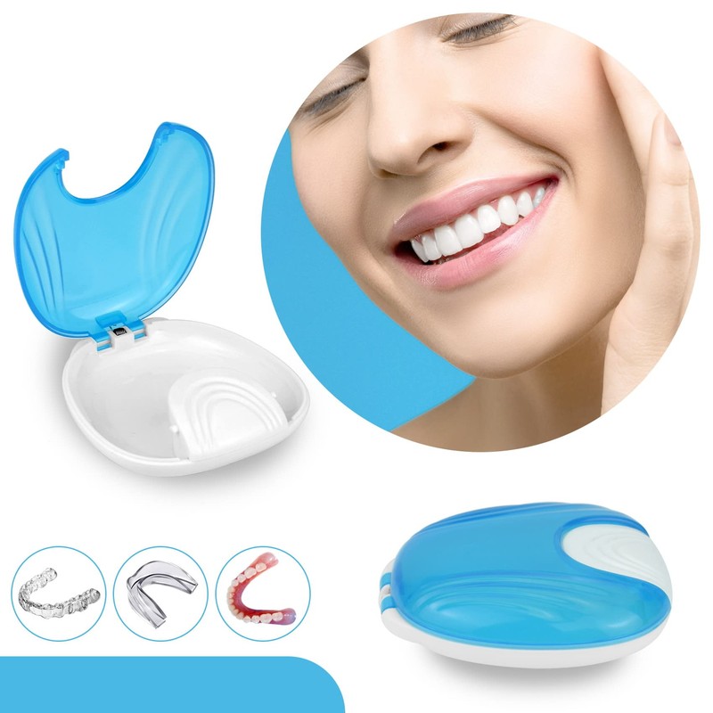 1 Pack Press Retainer Case, Portable Denture Box, Braces Denture