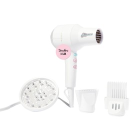 Mane Compact Ionic Hair Dryer With Diffuser, Wide Tooth Comb & Nozzle - 4-Piece Blow Dryer With Ionic Technology to Help Seal Cuticles, Reduce Frizz & Decrease Drying Time - Travel Size Hair Tools