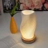 Table Bedside Lamp with Woodbase, Button Control Night Light for