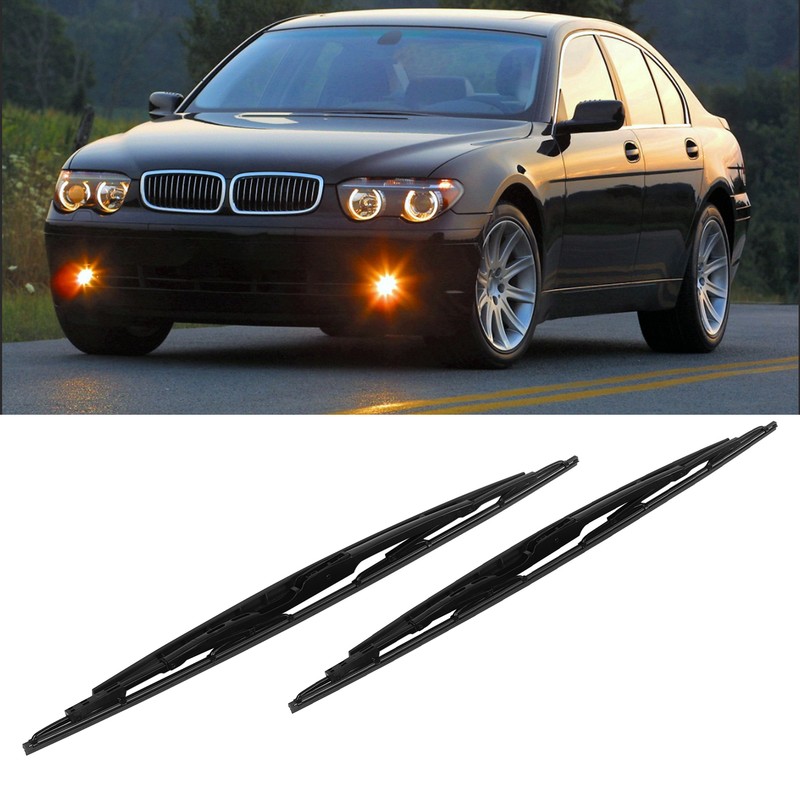 Pair Windshield Wiper Blades Quiet Weatherproof 61610442837 Replacement for E65
