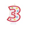 Vibrant Multicolor Number "3" Glitter Wax Birthday Candle - 7.75"