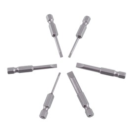 6pcs Inserto per Avvitatore a Taglio Flat 50mm 2.0-6.0mm Flat Head Slotted Bit Screwdriver Bits Set S2 Magnetic Alloy 0.25"Hex Slotted Screwdriver Bits Replacement Accessory