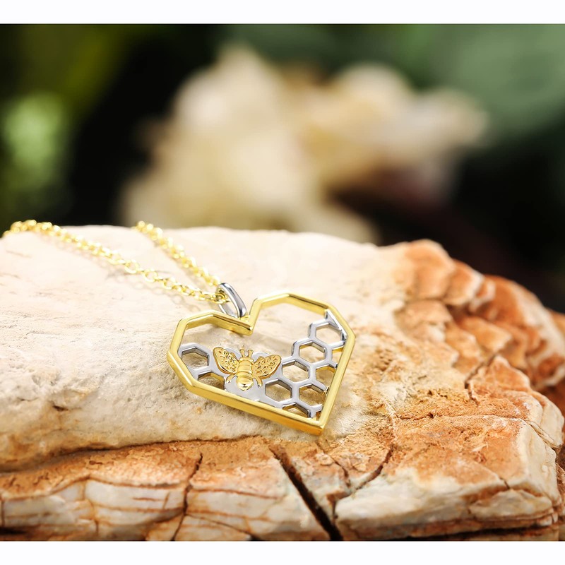 JIANGYUE Honey Bee Bracelet, Adjustable Flowe Bead for Women Teenage