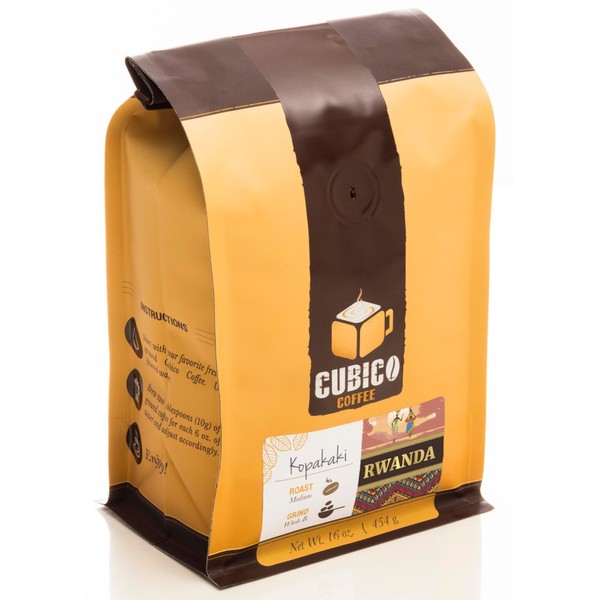 Rwanda Kopakaki Coffee - Ground Coffee - Freshly Roasted Coffee - Cubico Coffee - 16 Ounce (Single Origin Rwandan coffee)