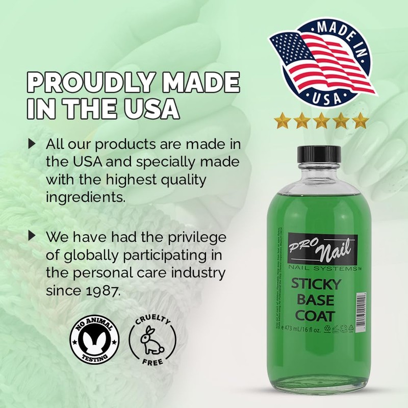 Pro Nail Sticky Base Coat - Long-Lasting Adhesion, Secure Nail