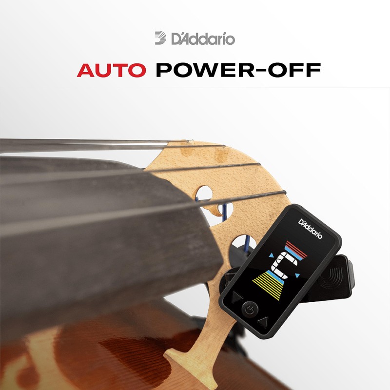 D'Addario Eclipse Headstock Clip On Guitar Tuner, PW-CT-17BK, Black