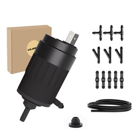 LILJUECE 066011A OEM Windshield Wiper Pump for 1986-2019 Peterbilt 330 335 370 Series - Direct Replacement Washer Fluid Pump with 2 Meter Washer Fluid Hose with 11 Pcs Hose Connectors