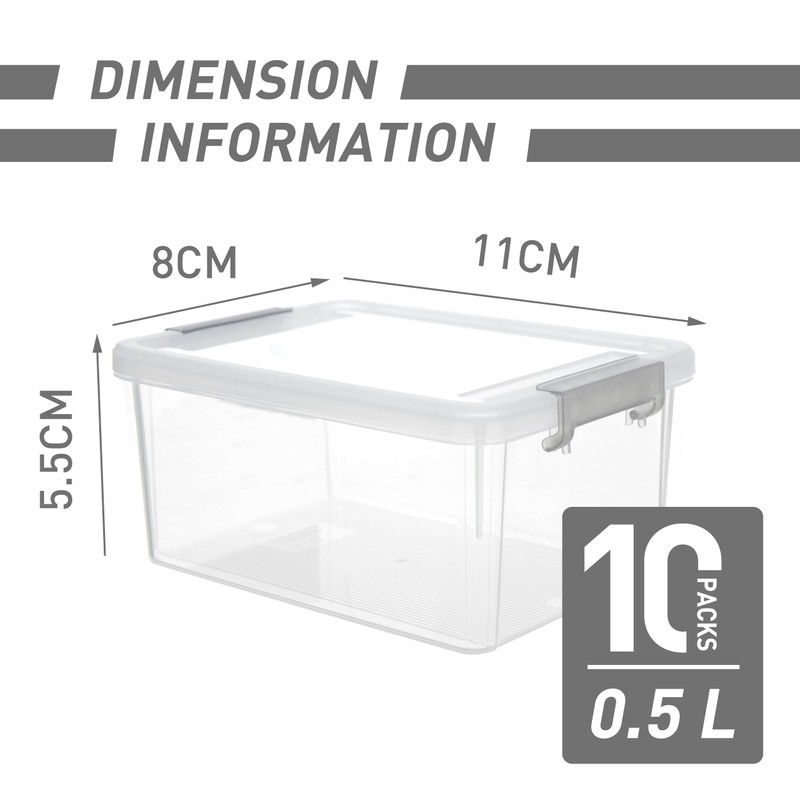 Citylife 10 Packs Small Storage Box Plastic Storage box Stackable