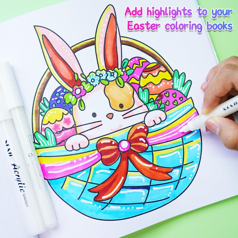 SFAIH Acrylic White Paint Pens - 8 Pack 2-3MM Medium