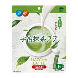 Uji Matcha Latte, GABA Blend, 0.4 oz (10 g) x 14 Bottles (10 Bags Set)