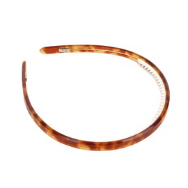 Tortoise Shell Headband Acetate Plastic Thin Headbands with Teeth for Women and Girls Trendy Hair Bands（Amber Leopard）