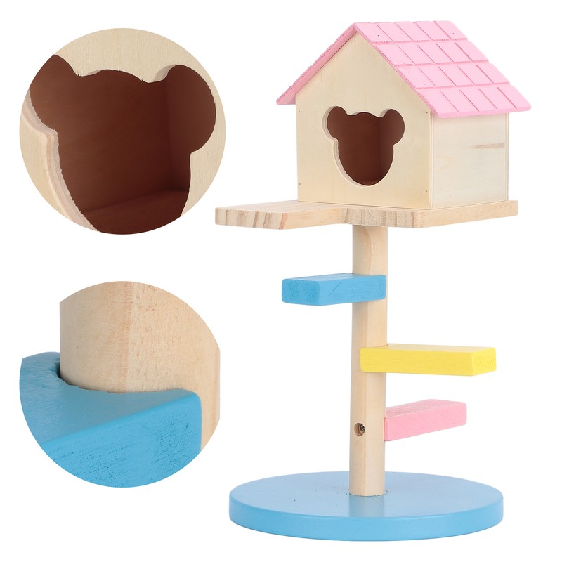 Hamster Loft Toy Wooden Durable Odorless Hamster House Climbing Ladders