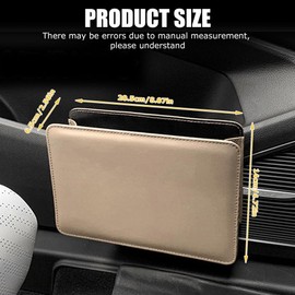 Piashow Mülleimer Auto mit 2 Rollen Müllsäcke, Mini Automülleinmer Faltbarer Auto Mülleimer Klein, PU Leder Mehrzweck Auto Kofferraum Organizer, Hängende Auto Mülleimer Innenraum, Beige