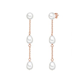 Valero Pearls Women's Earrings 925 Sterling Silver with Freshwater Cultured Pearls Approx. 6.0 - 7.0 mm, 925 silver, freshwater pearl