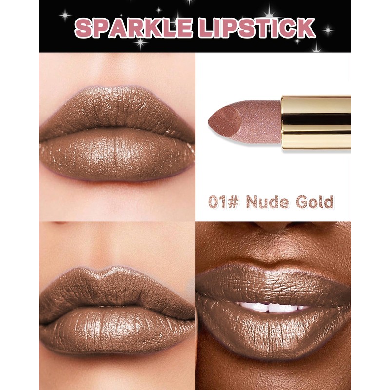 Sequin Lipstick Metallic Lipstick Shiny Long Lasting Shiny Diamond Lip