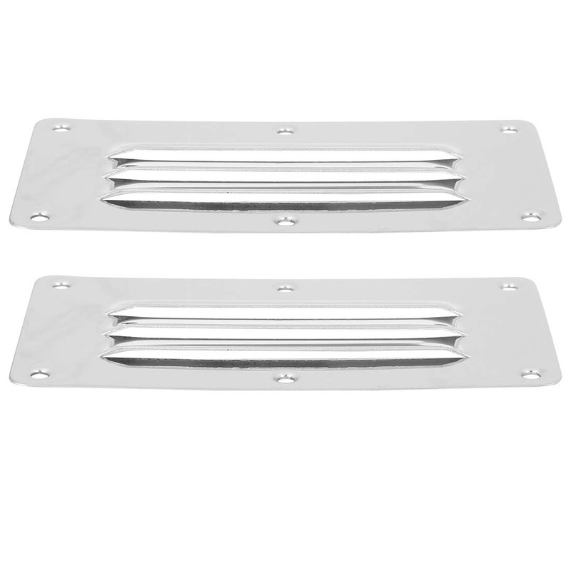 X AUTOHAUX 2pcs Boat 304 Stainless Steel Stamped Louvered Ventilation