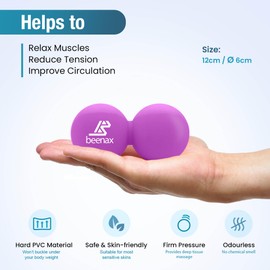 Beenax Peanut Massage Ball - Double Lacrosse Ball - Perfect for Trigger Point Therapy, Myofascial Release, Deep Tissue Massage, Yoga - Designed to Relieve Stress and Relax Tight Muscles