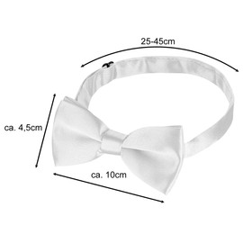 BomGuard Children's Boy's Bow Tie - Baby Child Bow Adjustable Length Shiny Silk Effect, White