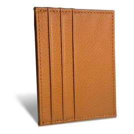 WOXVM Credit Card Holder Wallet RFID Blocking Slim Credit Card Cases Holder Premium Leather Minimalist Front Pocket Small Wallet with 6 Card Slots and 1 Pockets for Men Women (Brown)