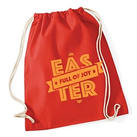 Hippowarehouse easter full of joy Drawstring Cotton School Gym Bag 37cm x 46cm, 12 litres