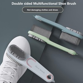 2 Pack Laundry Stain Brush Multi Cleaning Brush Double-Sided Soft Bristle Cleaning Brush Long Handle Laundry Brush for Stain Removal Shoes Clothes Scrub Brush Silicone Soft Brush, Sole Cleaning