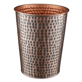 Monarch Abode Copper Hand Hammered Metal Wastebasket for Home Office Bedroom, Decorative Waste Basket, Modern Bathroom Garbage Can, Durable & Decorative Trash Bin, Antique Copper Bathroom Trash Can