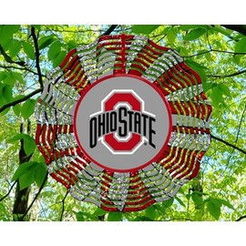10 Inch Ohio Basketball Football Sports Wind Spinner Yard Decor Aluminum Sublimated Garden Art Indoor Outdoor 3D Kinetic