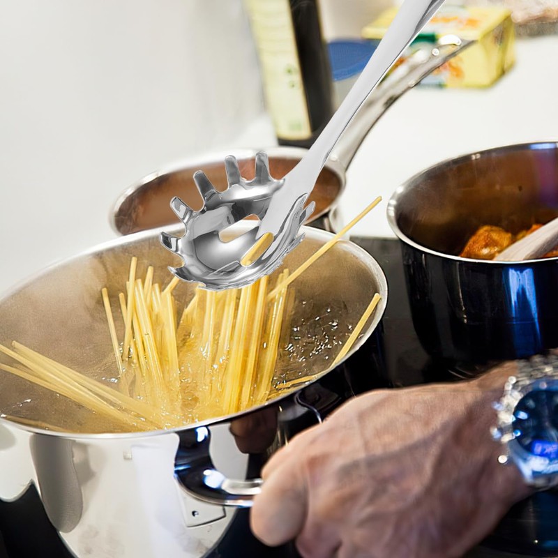 Healvian Stainless Steel Spaghetti Spoon Pasta Ladle Server with Teeth
