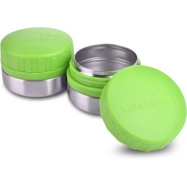 LunchBots 4oz Rounds Leak Proof Stainless Steel Container Jar (2PK) - Purple