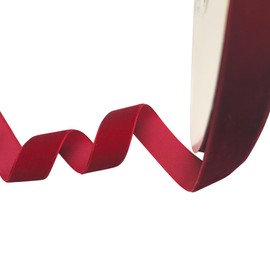 Chenkou Craft - Cinta de terciopelo roja de Navidad de 25 yardas, 2,5 cm, lote a granel (rojo, 25 mm)