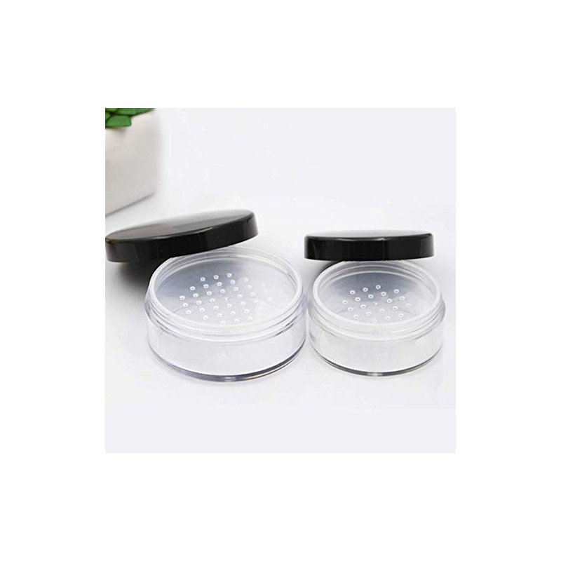 DNHCLL 2PCS 50ML Plastic Empty Clear Make-up Loose Powder Container