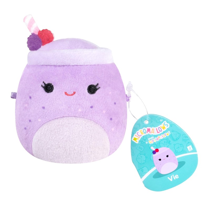 Micromallows Squishmallows Original Plush 5-Pack - Chipmunk, Frog, Bear, Smoothie,