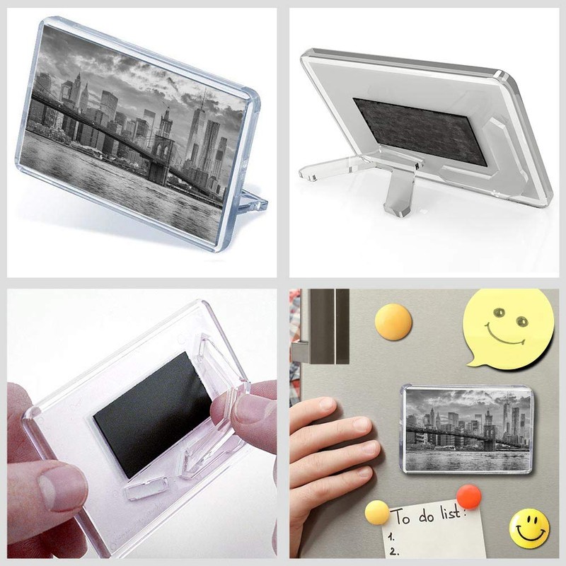 1 x Fridge Magnet - New York Sunset Brooklyn Bridge